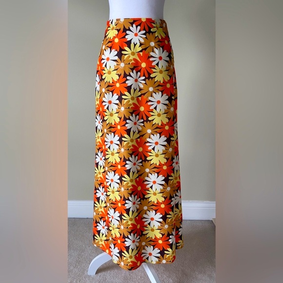 COLLUSION Satin Floral Print Column Maxi Skirt in Multi Color Size 2 EUC - Picture 5 of 9